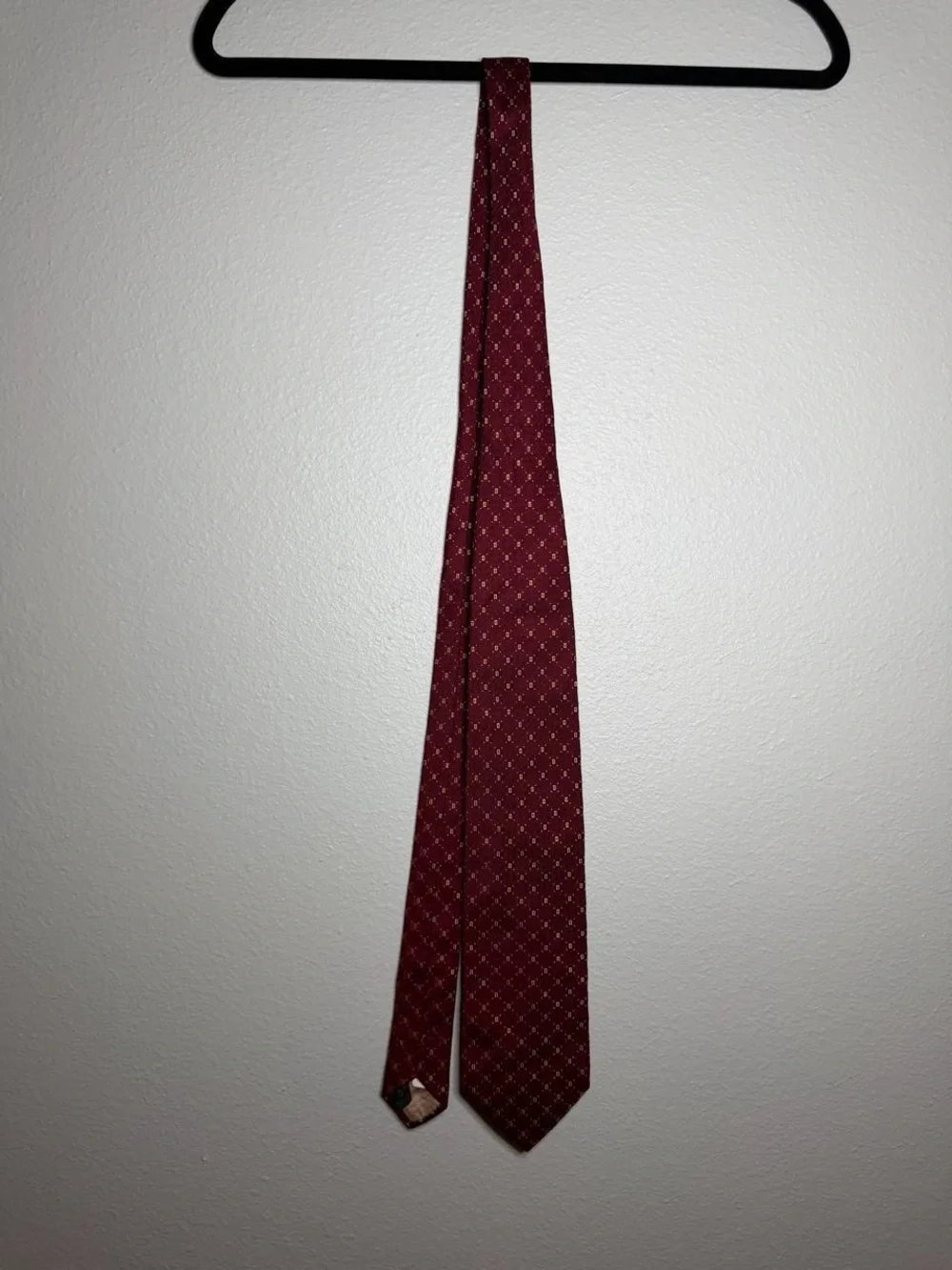 Burberry Burgundy Geometric Silk Tie